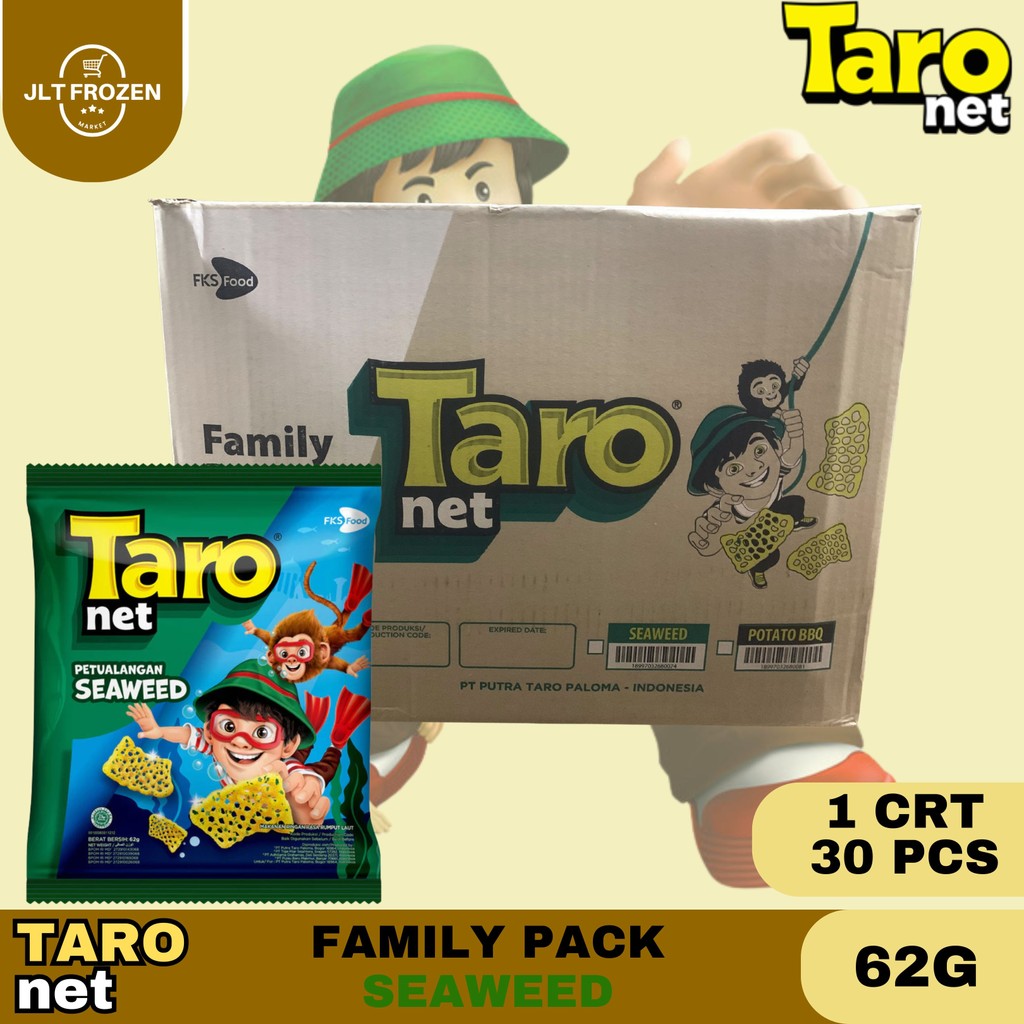 

Taro Net Snack 62g - 1 CRT/ 30 PCS / Taronet / Snack Kentang / Rasa BBQ / Seaweed / Mix Teriyaki / Cemilan
