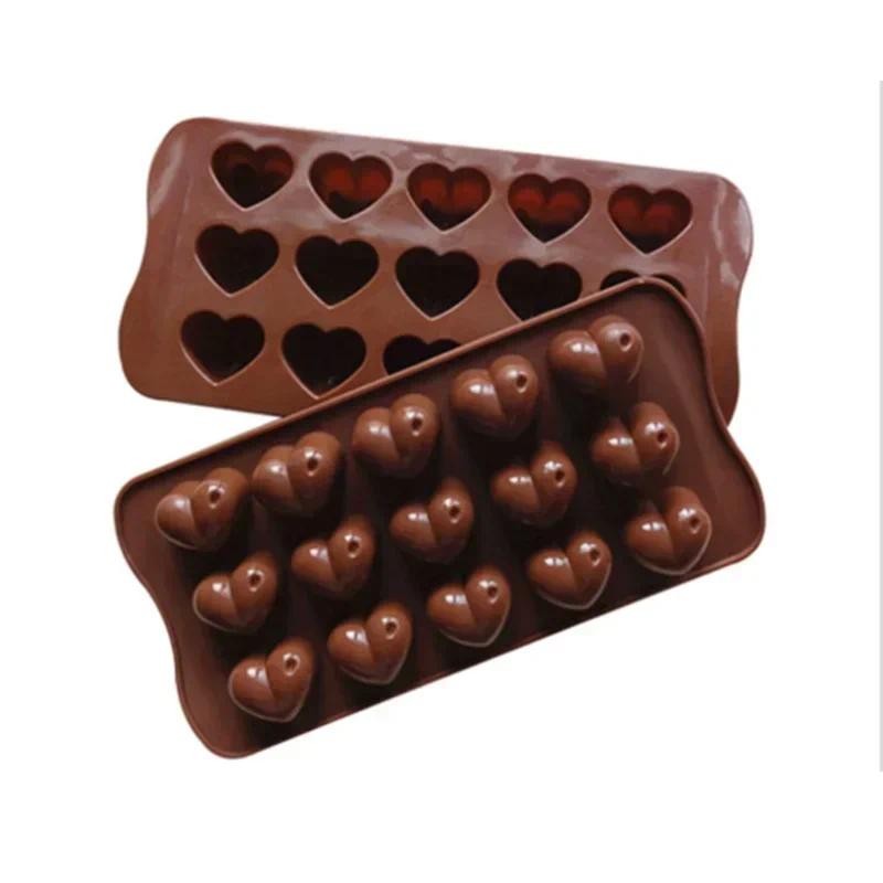 

2Pcs 15Cavities Mini Love Heart Chocolate Mold Silicone Candy Molds Diamond Gummy Jelly Mould Kitchen Cake Decoration Accessorie