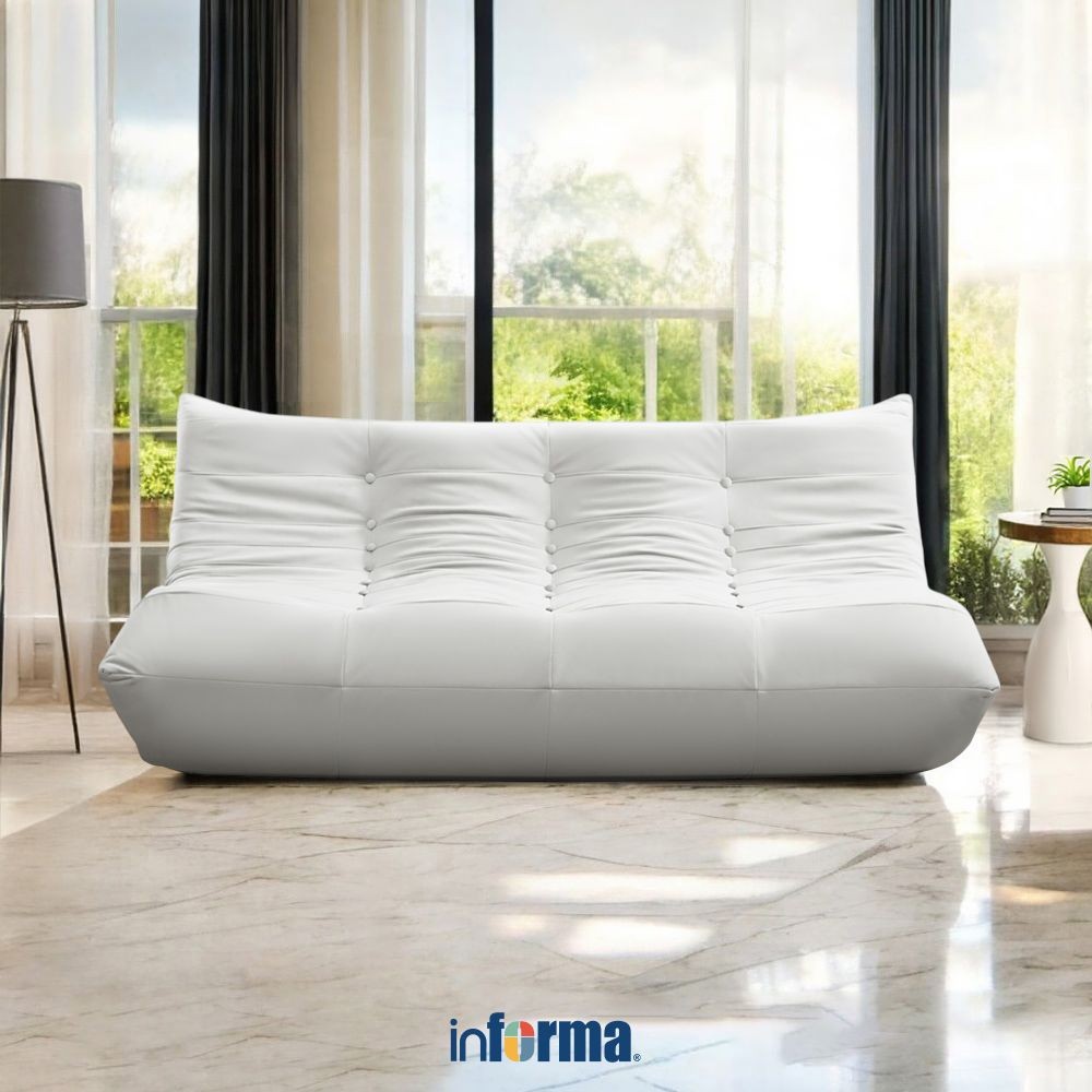 Informa Mozart Sofa Fabric 3 Seater - Putih Sofa Ruang Tamu Kursi Sofa Sofa Minimalis Kursi Ruang Ta