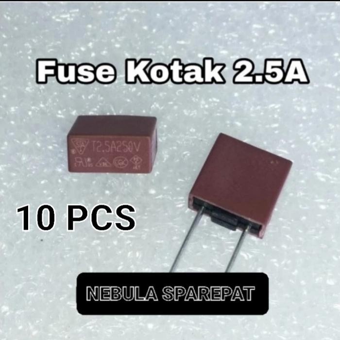Fuse Kotak 2,5 250V Skiring Silinder 10 pcs PCB Bord / T2. 5A 250V