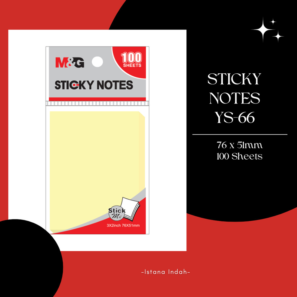 

M&G STICKY NOTES 100 SHEETS 76X51MM YS-66