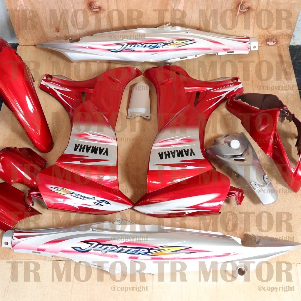 Cover Body Jupiter Z New Burhan 2007 Merah Silver Full Set Halus Bodi Jupiter Z Burhan Body Jupiter 