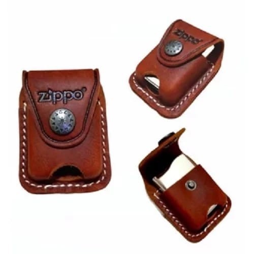 SARUNG DOMPET KOREK ZIPPO/ SARUNG KULIT COKLAT & HITAM KOREK ZIPPO ELEGAN