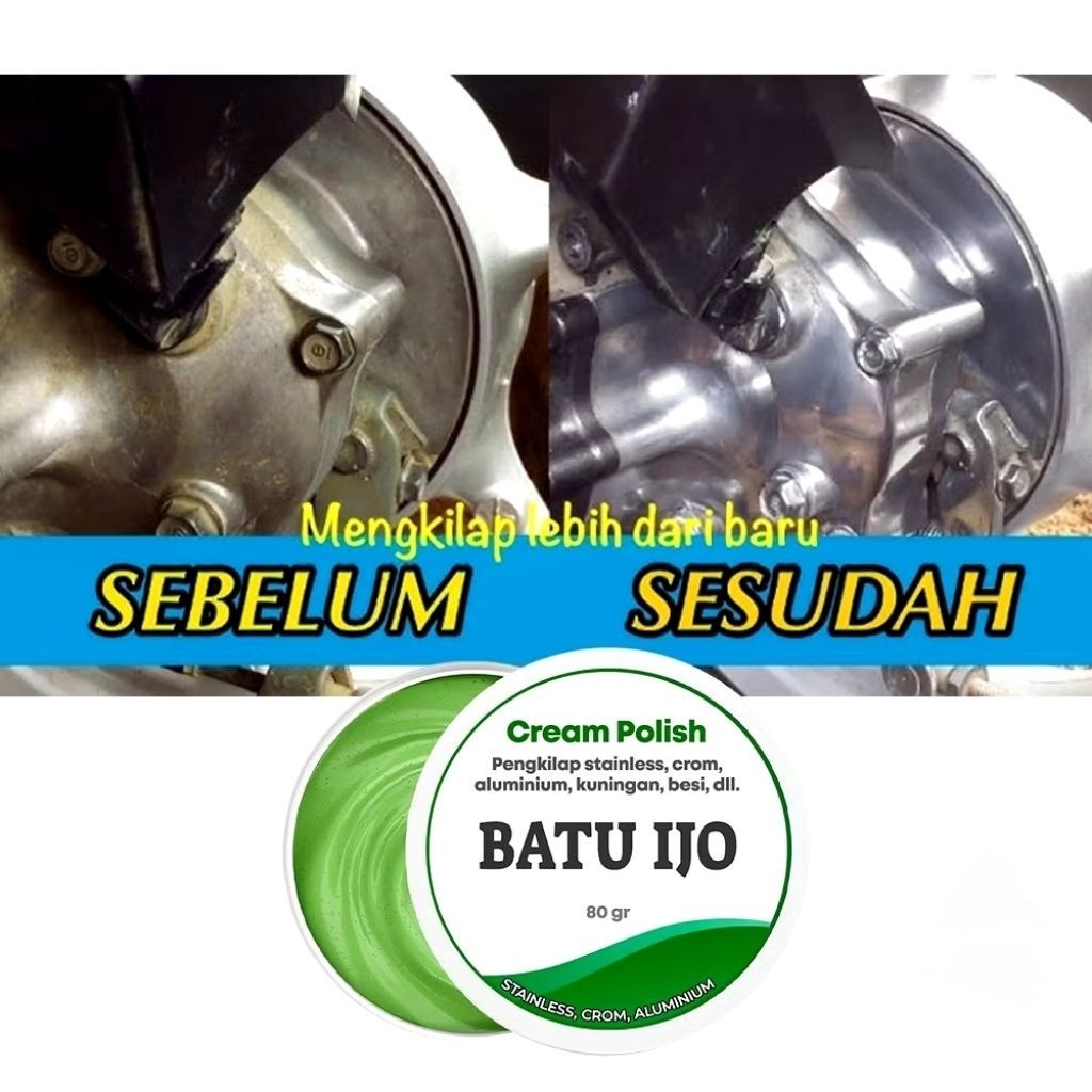 JJ BATU IJO | BATU HIJAU | POLES PENGKILAP ALUMINIUM CROM BESI SEPERTI LANGSOL