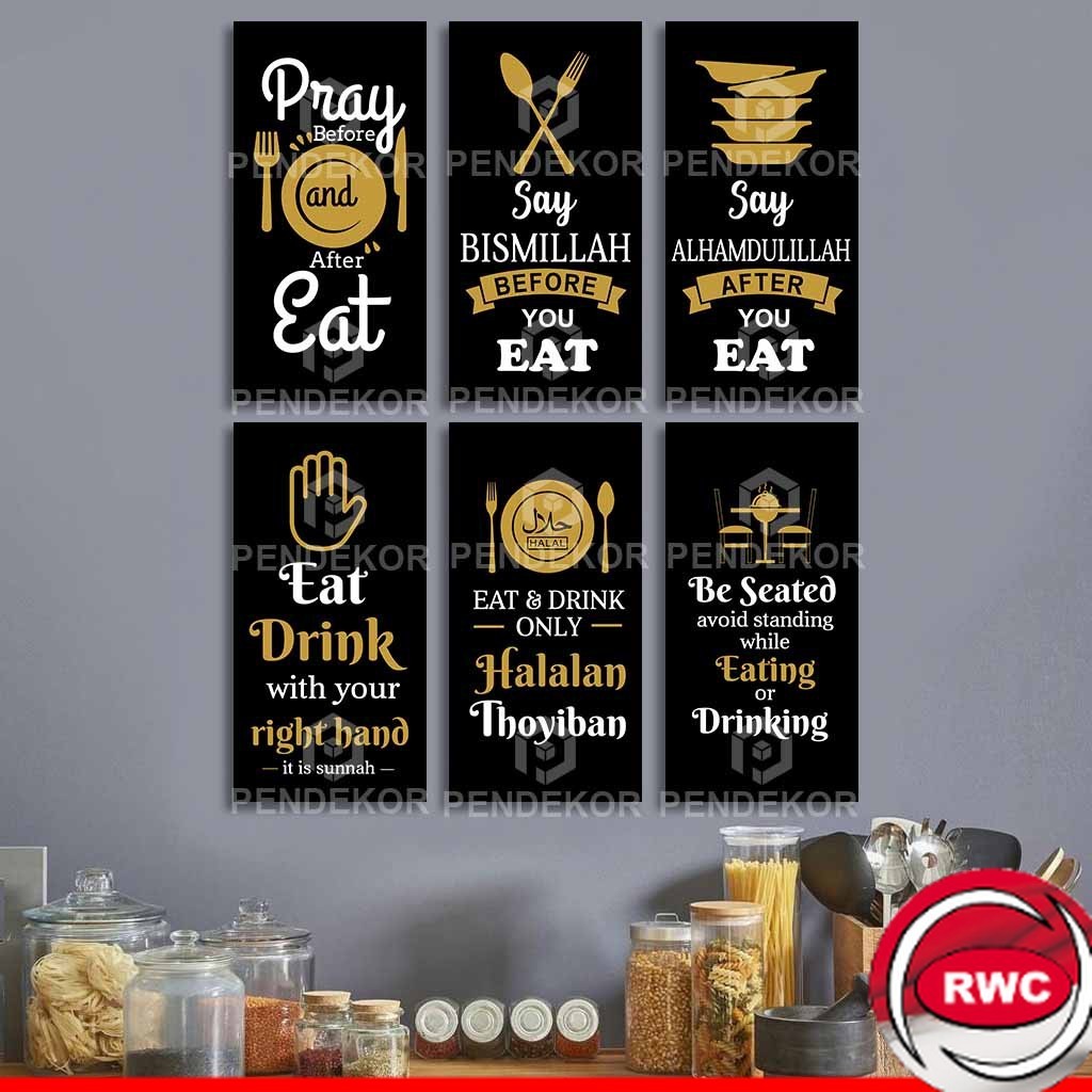 Hiasan Dinding Dapur Islami Wall Decor Pajangan Tema Food Kitchen Cooking RWC