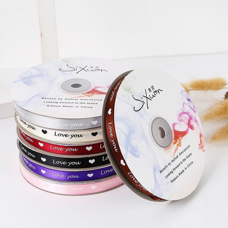 

[1ROLL 48Yard] Pita Satin 1cm (Love You) - Pita kerajinan tangan