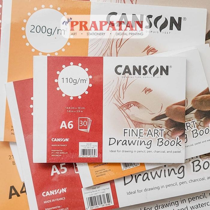 

TERLARIS! Canson Fine Face | Fine Art Drawing Book Pad A6 | Buku Gambar - 110GSM, A6
