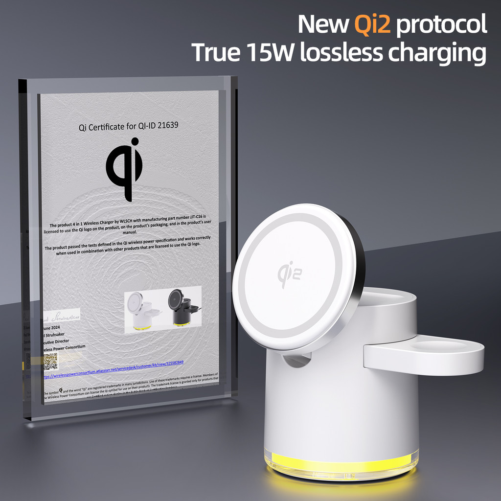 Terbaru Eztech Wireless Charger Z1 Pro 15W Fast Charging Magnetic 4In1 Foldable Magsafe Charging