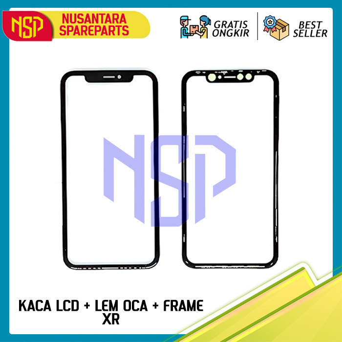 KACA LCD IPHONE XR + LEM OCA + FRAME ORIGINAL