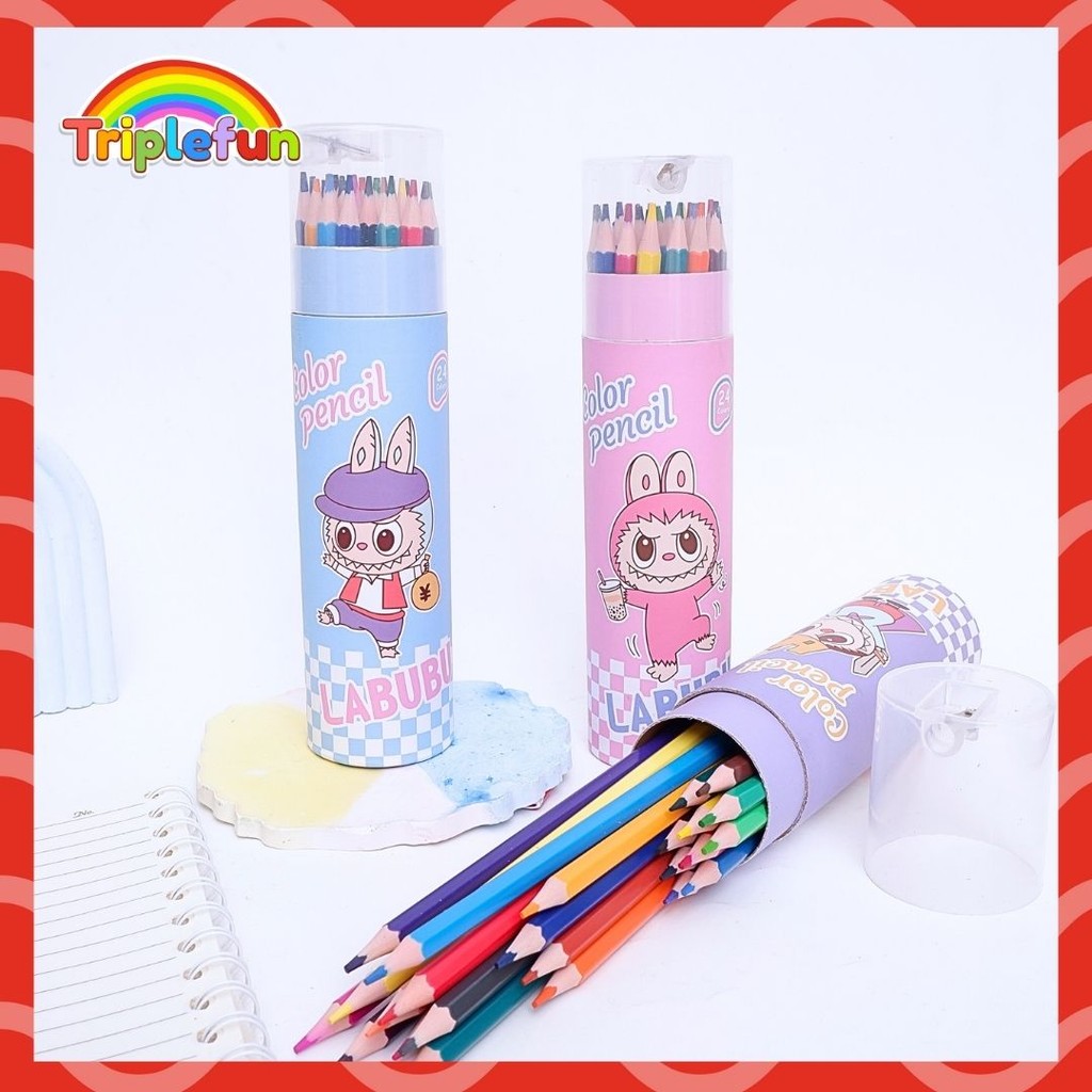 

Pensil Warna Tabung Tinggi Labubu 24 Warna Alat Tulis Mewarnai Menggambar Coloring Colour Anak Sekolah
