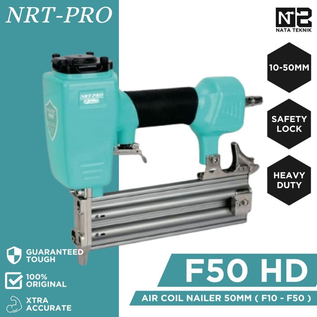 NRT-PRO F50 HD Alat Paku Tembak - Air Nailer F50 NRT-PRO Pneumatic Air Coil Nailer 50mm F50