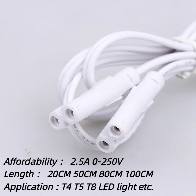 1PCS LED Tube Light Fixture Connection Cable T4 T5 T8 LED Tube Connector 2 Pin Double-end Cable Wire