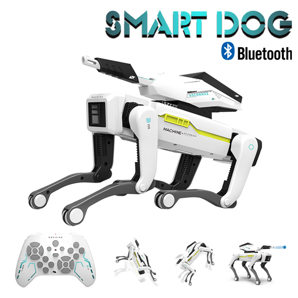 Multifunction RC Mechanical Dog Electric RC Intelligent Robot Dog with Turret Educational Toy Bionic
