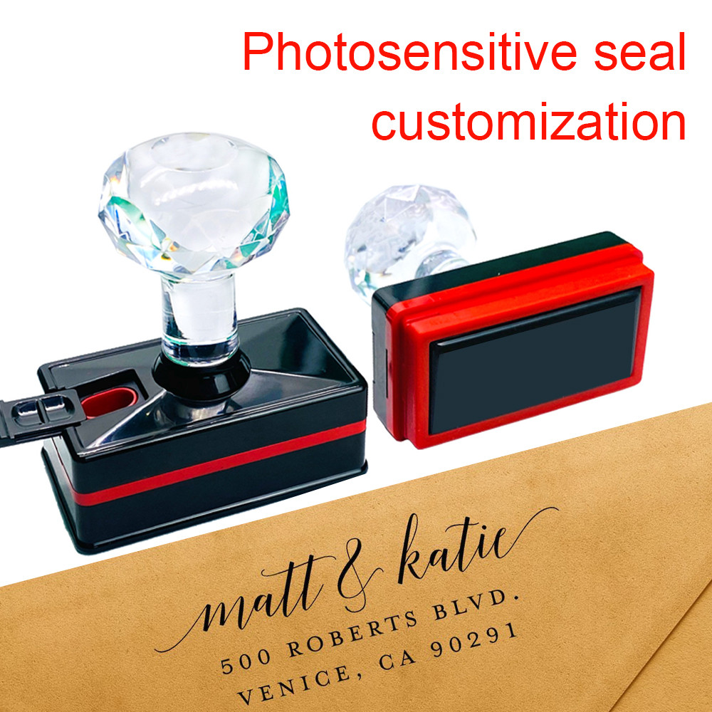 

Personalized logo and text self-inking stamps customized personal design company lgog customized photosensitive seal ink stamps
