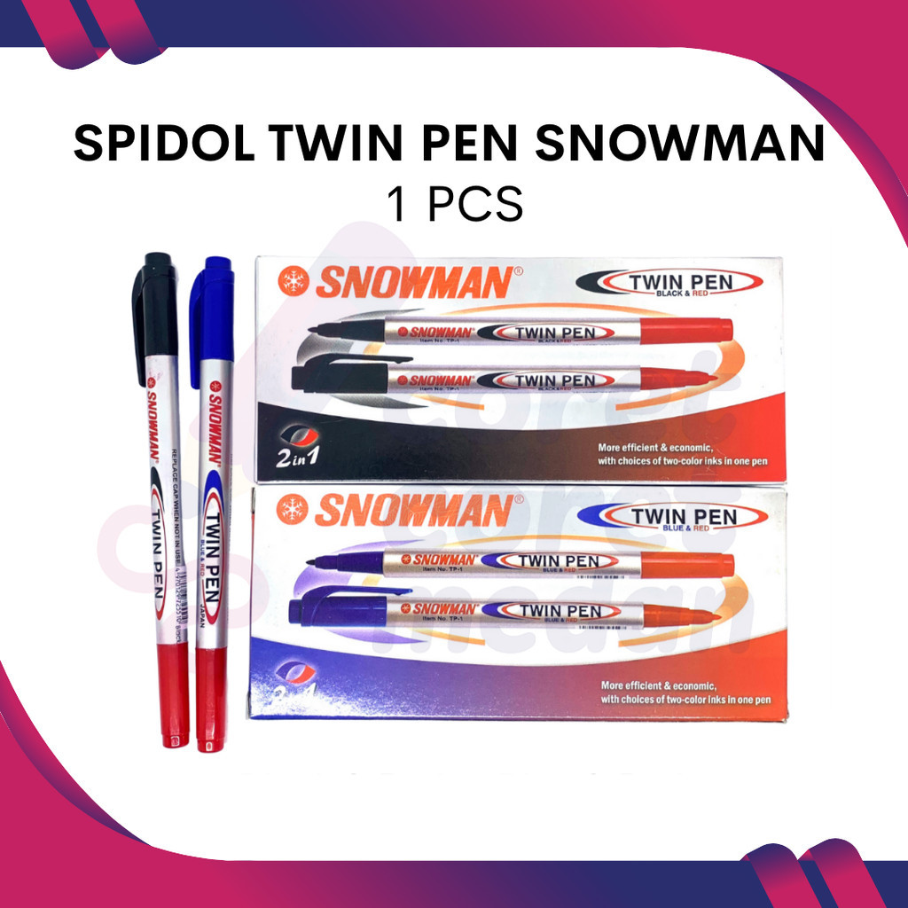 

TWIN PEN SNOWMAN PER PCS 2 IN 1