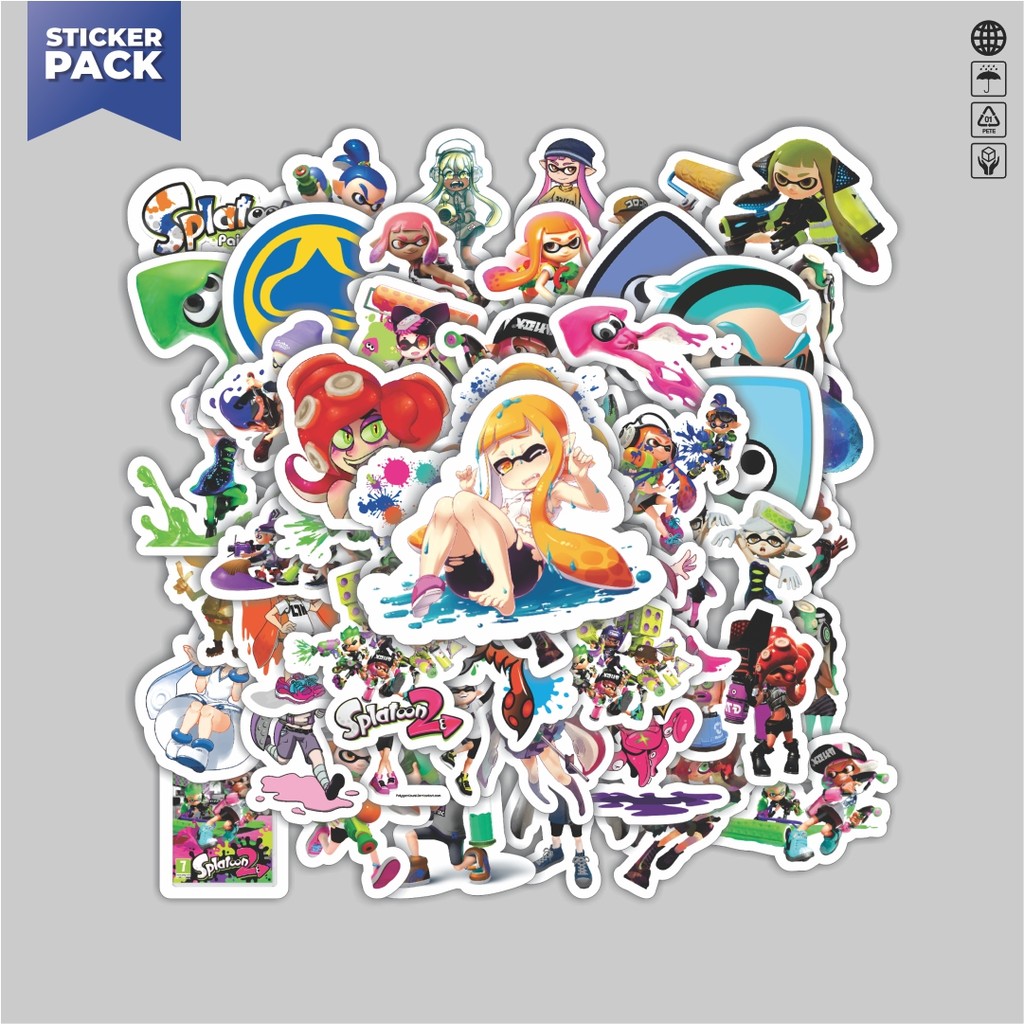 

[100PCS]Stiker Pack Stiker Game Series Splatoon Karakter Mix 4 Aesthetic Vinyl Anti Air Dekorasi Sticker Laptop Buku Journal Koper Helm Casing HP Gitar Helm Skateboard