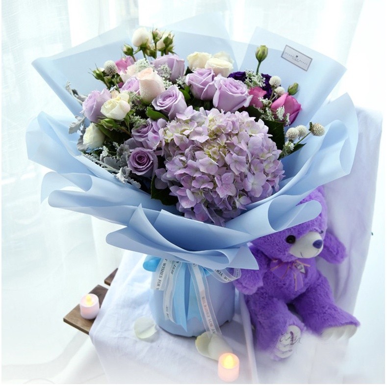 

Cellophane Full Color Solid Flower Wrapping Cellophane Paper Kertas Bunga / Buket Bunga