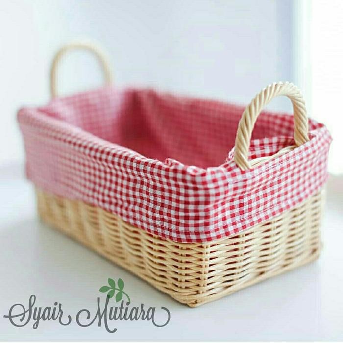 

Keranjang Rotan Kotak Dengan Gagang - Kotak merah