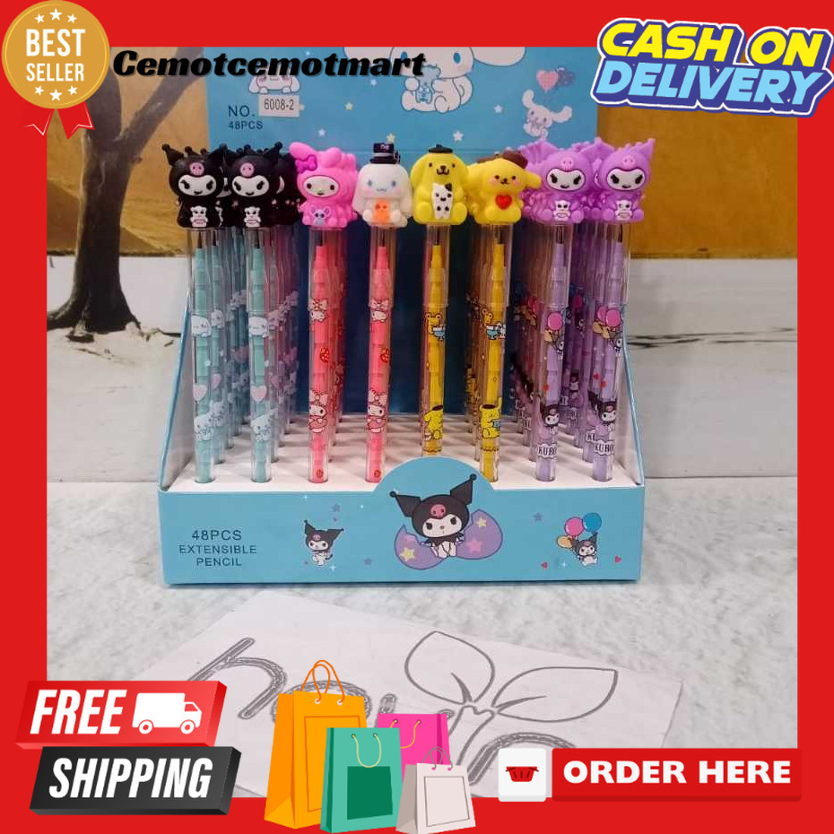 

[Cmt] (48pc/56pc) pensil lantu susun/pensil susun karakter/pensil cabut/LANTU 1 BOX BESAR