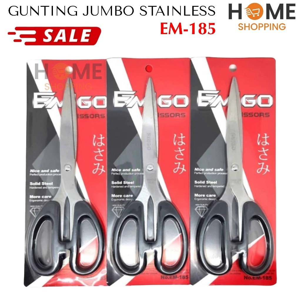 

[HS] ATK016 GUNTING EMIGO STAINLESS STEEL EM-185 / GUNTING JUMBO / GUNTING KERTAS / GUNTING SERBAGUNA / EMIGO SCISSORS / GUNTING EMIGO 20CM