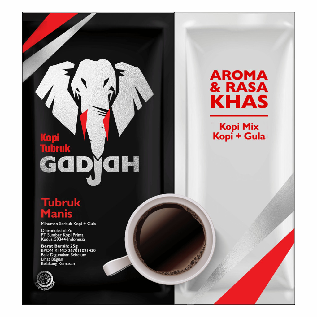 

Kopi Gadjah Kopi Tubruk Manis + Gula 1 Renceng