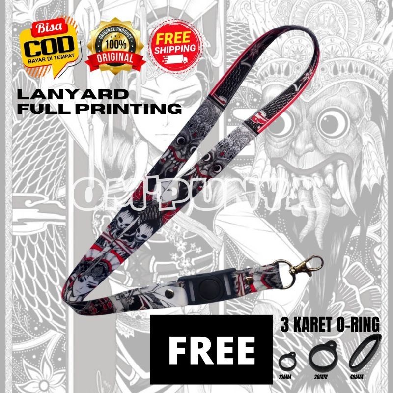 

Lanyard Gantungan Bonus 3 Karet Motif DEWI MESIR Full Print Bolak Balik