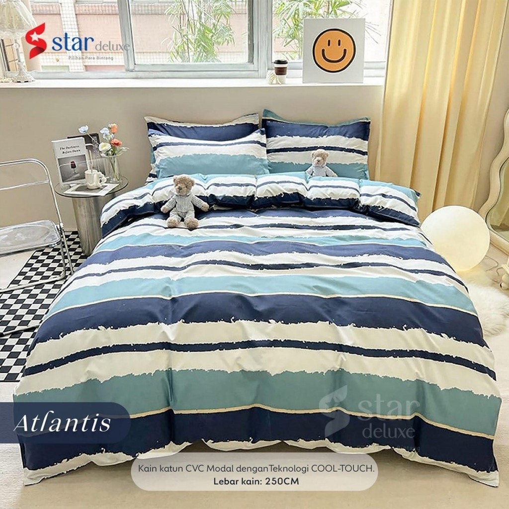 Bedcover Sprei Set Premium Star Deluxe Korean Rainbow Series Devina Collection Termurah & Terlaris
