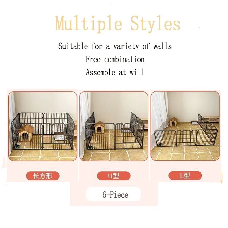 DIY Kandang Anjing Hewan Pagar Besi DIY Aksesoris Anjing Kucing Kandang Pagar Portable Indoor Outdoo