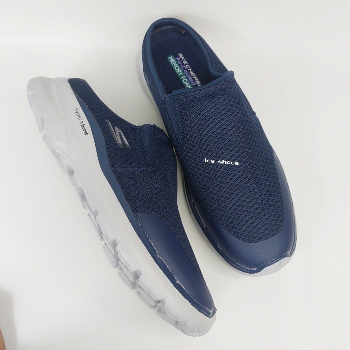 PROMO SEPATU SANDAL SKECHERS HYPER PILLAR/SANDAL SKECHERS/SEPATU SANDAL PRIA - NAVY, 40 TERMURAH