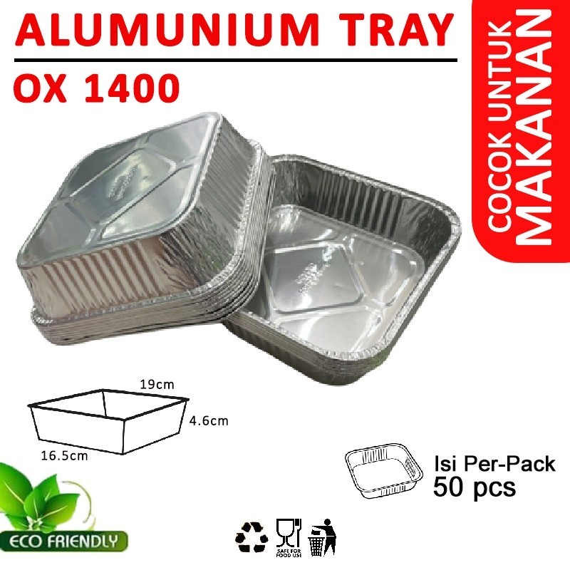 ALUMINIUM FOIL CUP I ALUMINIUM FOIL TRAY I AlumInium foil I KOTAK ALUMINIUM I Ukuran OX 1400