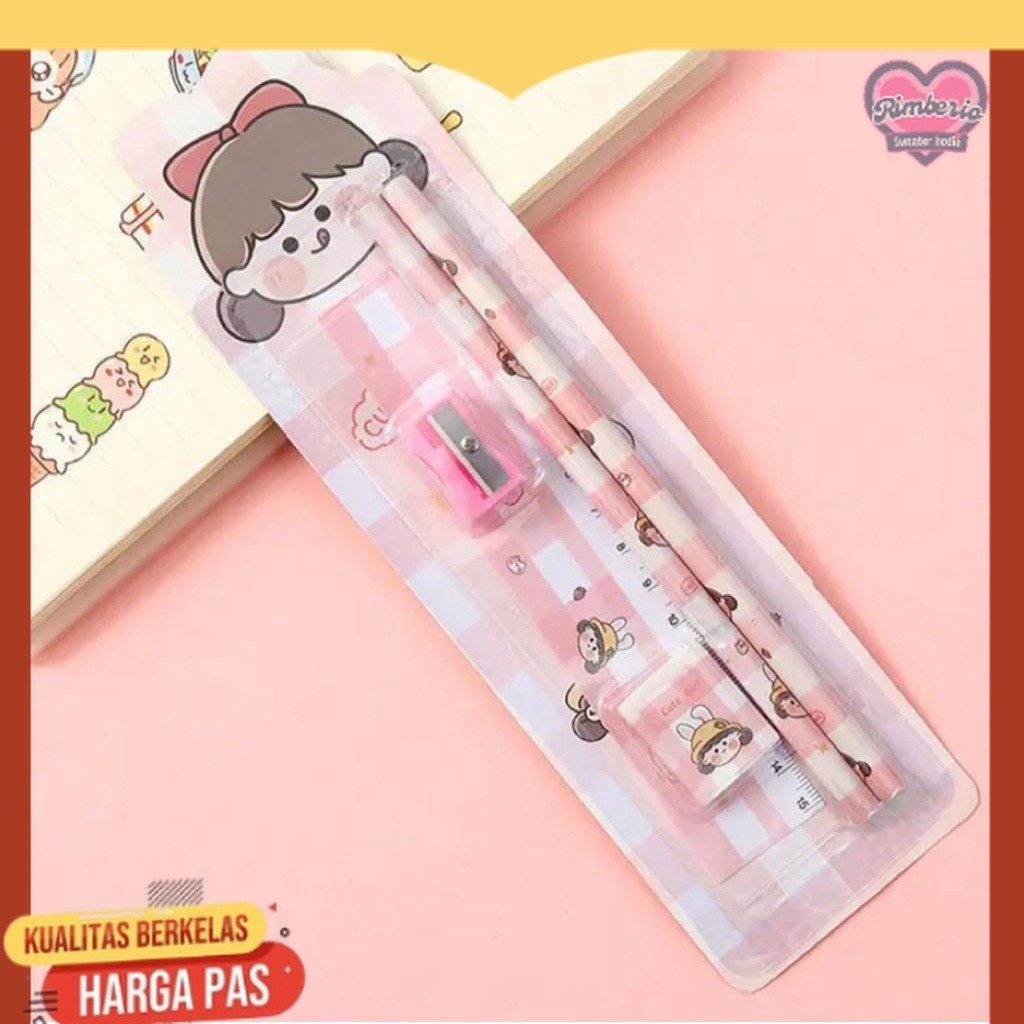 

MM Set Alat Tulis Anak Karakter Lucu Alat Tulis Set 5in1 Paket Alat Tulis 5in1