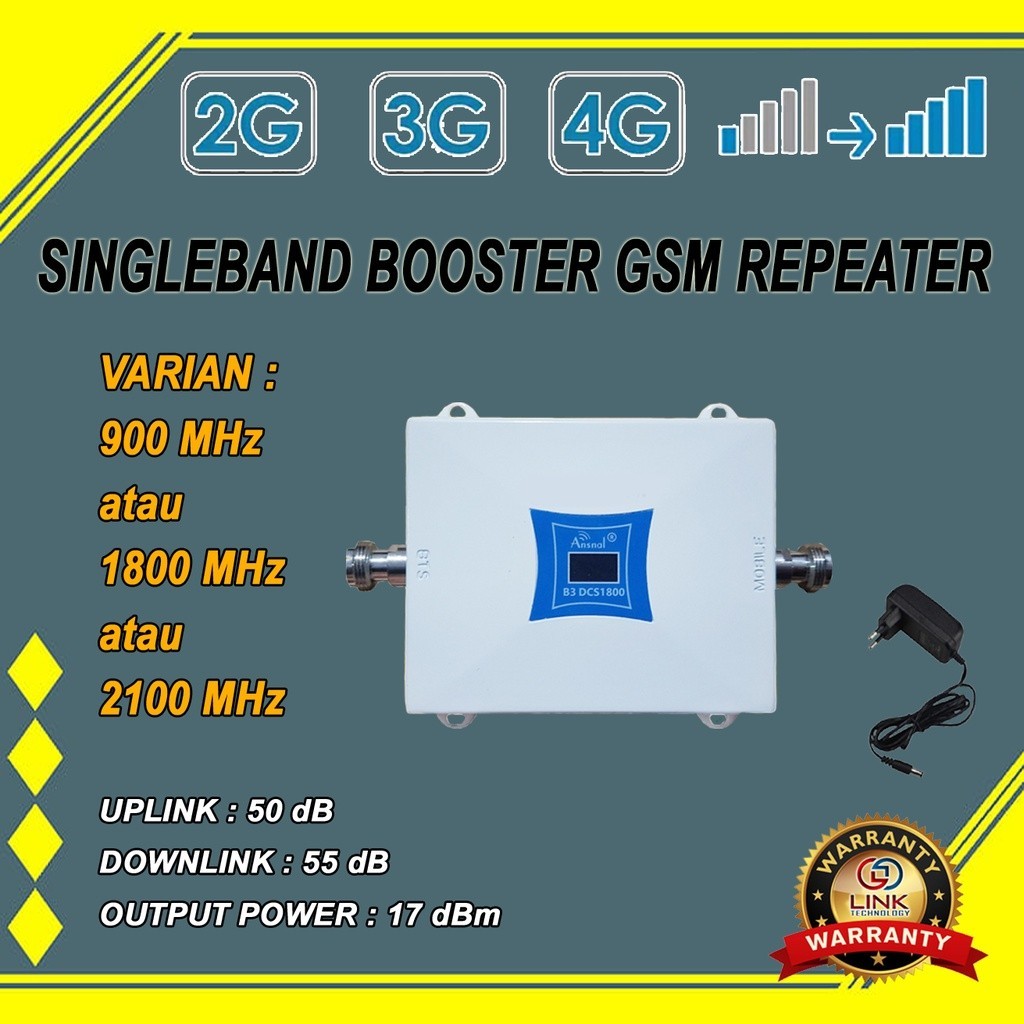 REPEATER SINGLEBAND SINGLE BAND PENGUAT SINYAL 2G 3G 4G GSM