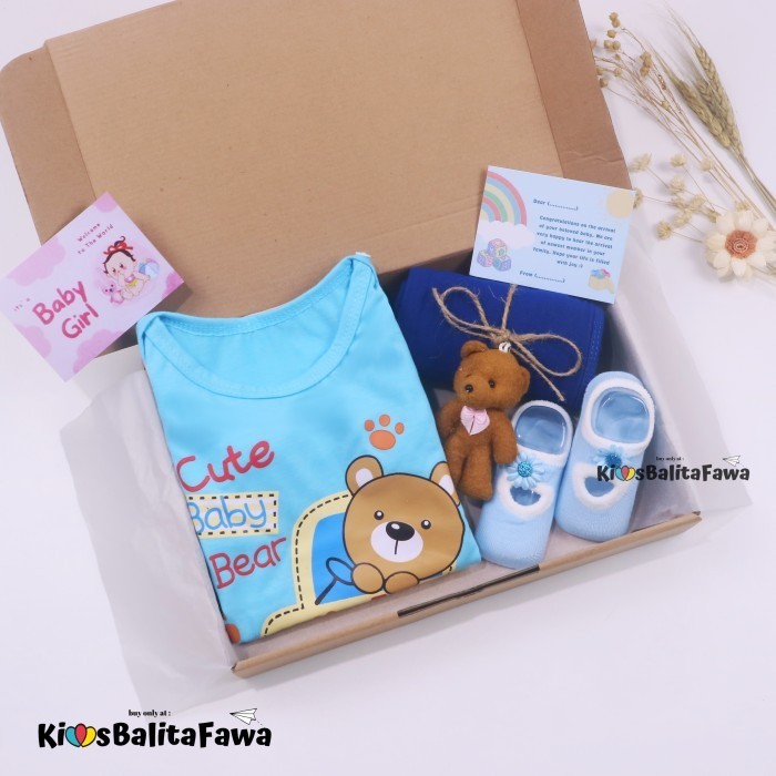 

[PLAYFUL] Hampers Baby New Born Kado Lahiran 0-6 Bulan / Jumper Set - SET BIRU MUDA, BOY