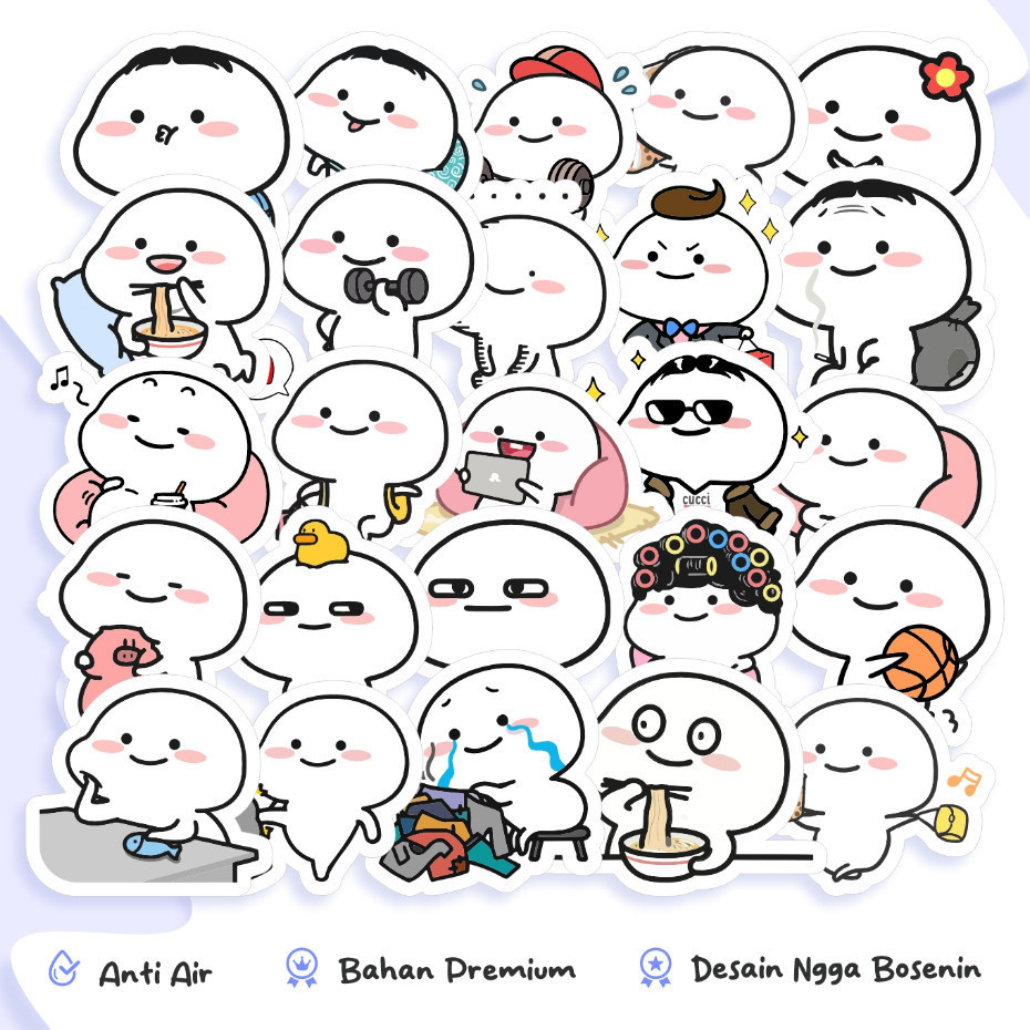 

50PCS STIKER PENTOL QUBY CUTE KARTUN WHATSAPP AESTHETIC UNTUK CASE HP LEMARI