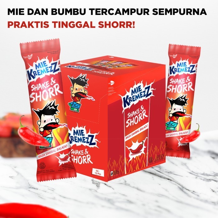

Mie kremes shorr sambal balado per box