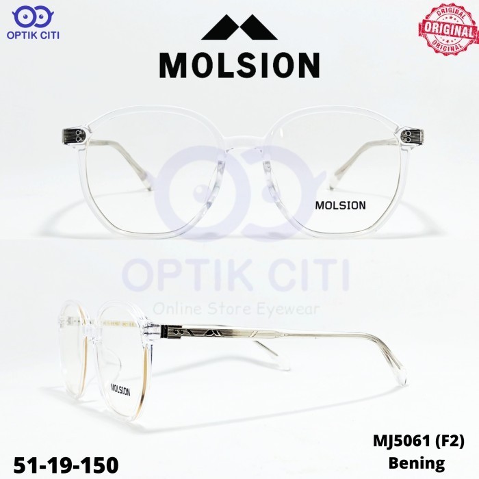 Frame Kacamata Wanita Bulat Molsion MJ 5061 Original Ringan