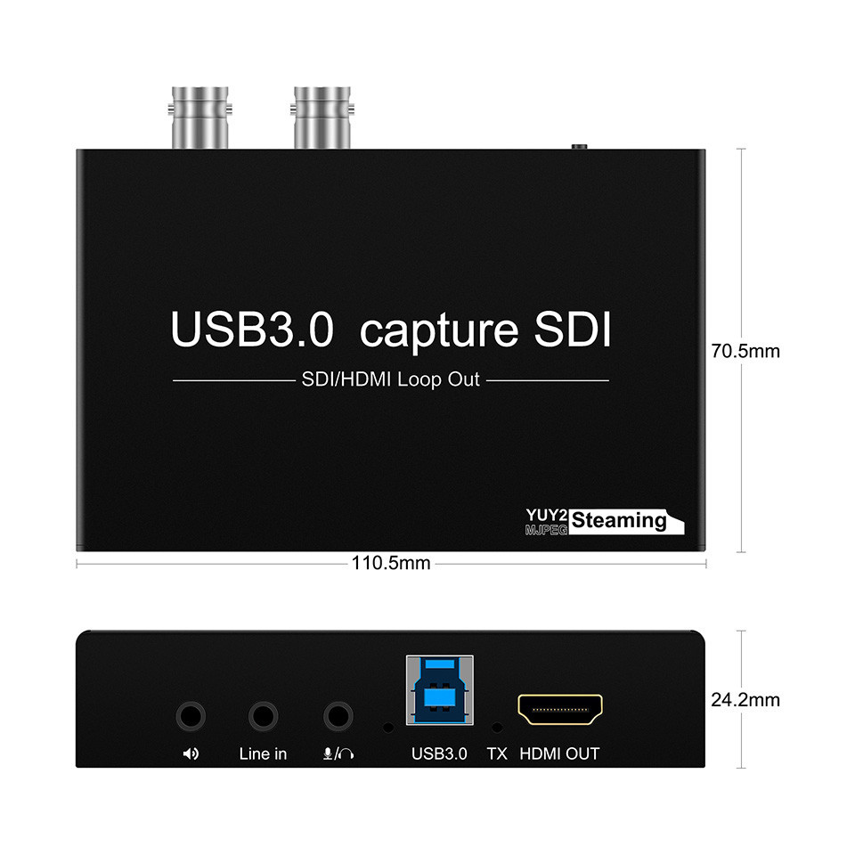 HDMI SDI TO USB Capture Card USB3.0 1080P60fps SDI TO HDMI Converter SDI Out&Audio Mixing,SDI2HDMI,S