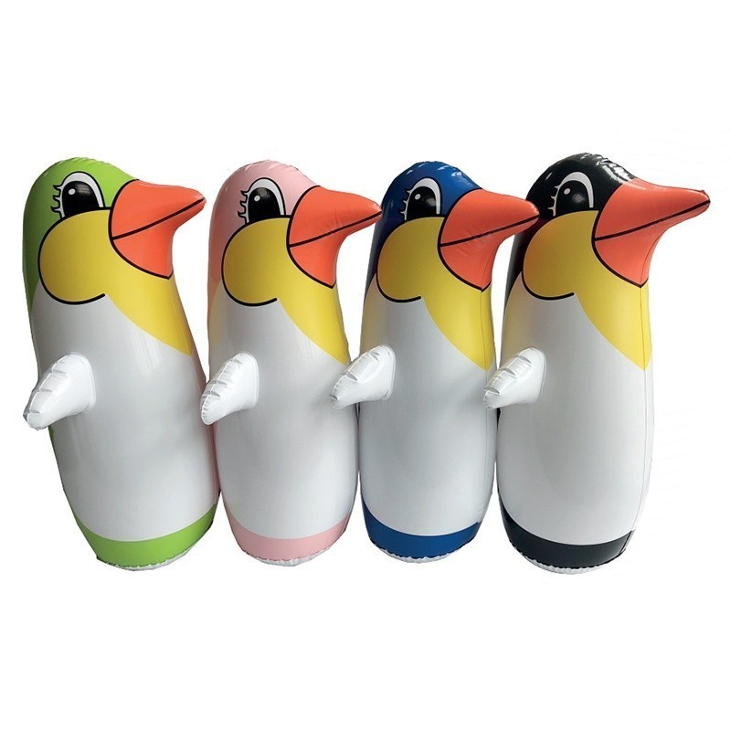 ACEH.NONO 131370 Balon Tinju Penguin Mainan Samsak Anak Tinjuan Karakter Motif Pinguin Boneka Angin 