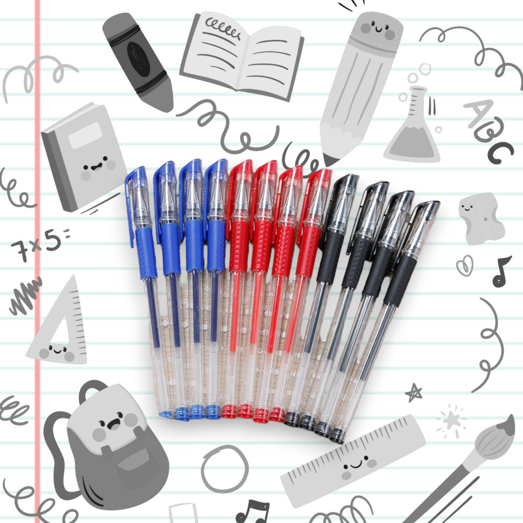 

[PROMO] 12 PCS Pulpen Gel Tinta Cair COD Pulpen Pena Alat Tulis 0.5mm Pena Imfort MURAH