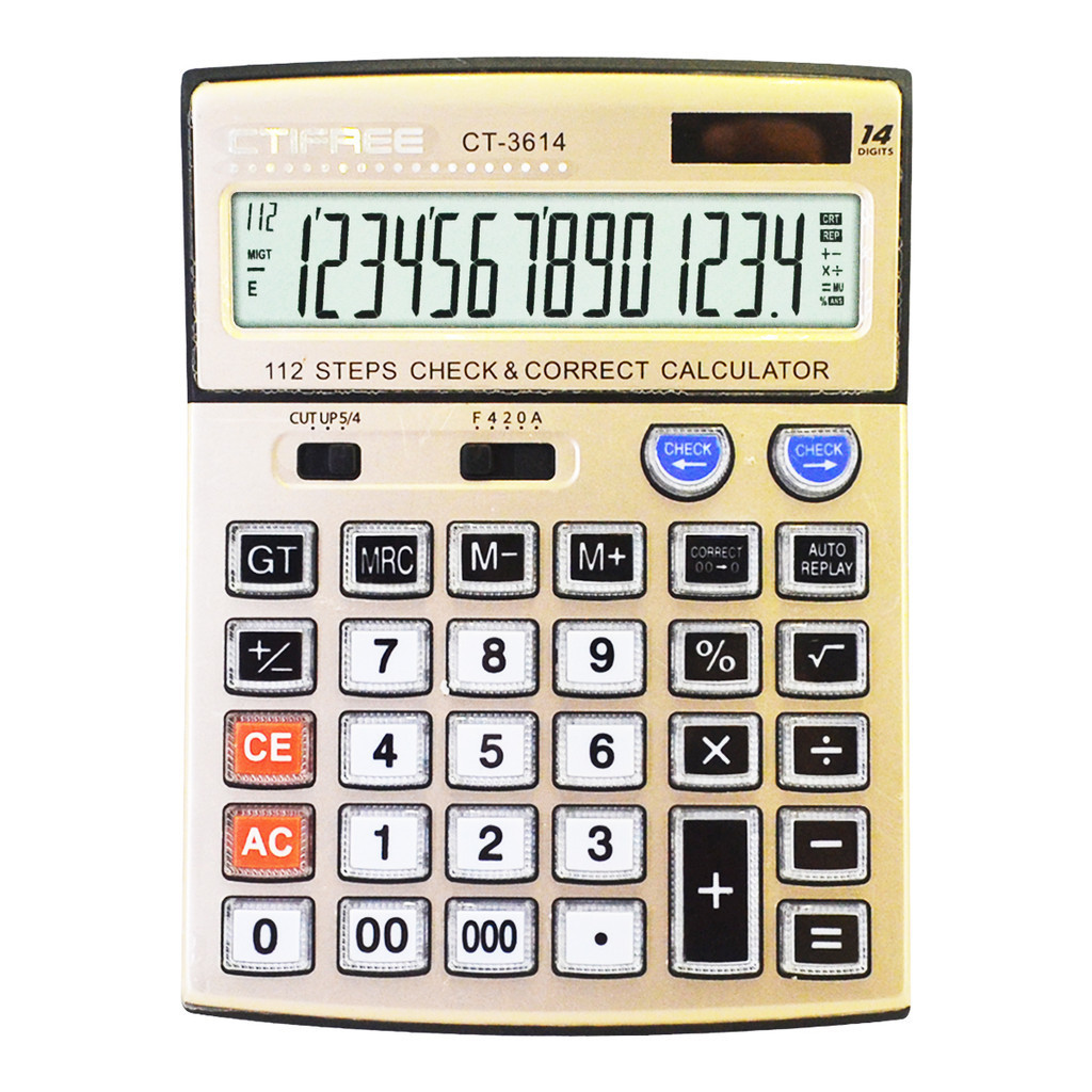 

Kalkulator CTIFREE CT-3614 Elektrik Dekstop Calculator 14 Digit