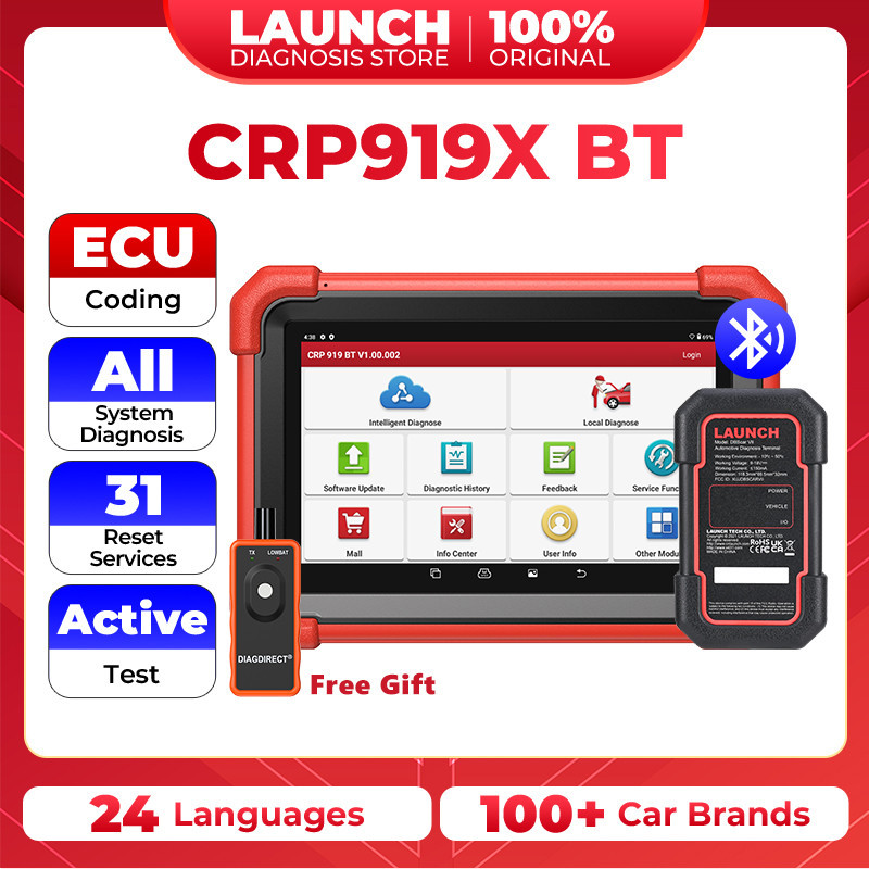 LAUNCH X431 CRP919X BT Diagnostic Tools Obd2 Scanner Automotive Code Reader ECU Coding Diagnosis obd