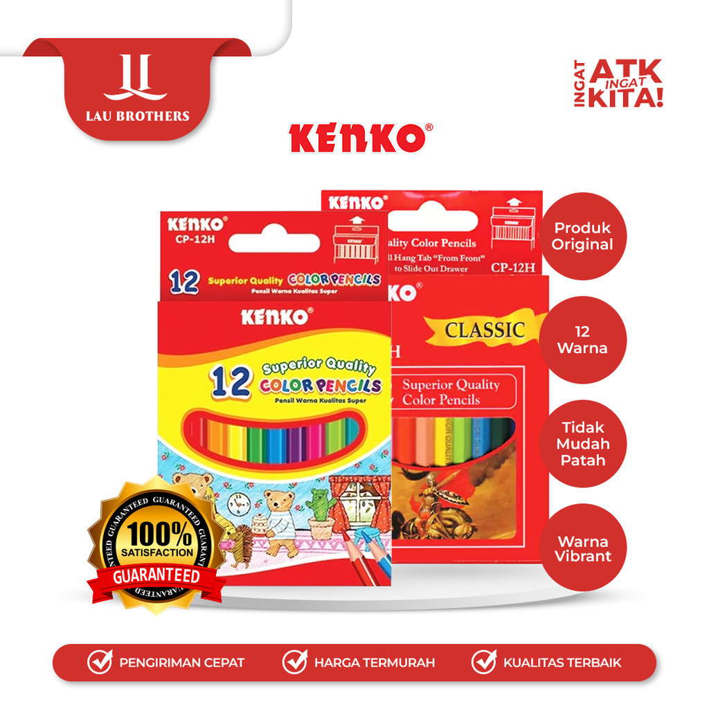 

KENKO PENSIL WARNA/ COLOR PENCIL CP-12HALF CLASSIC (1SET)