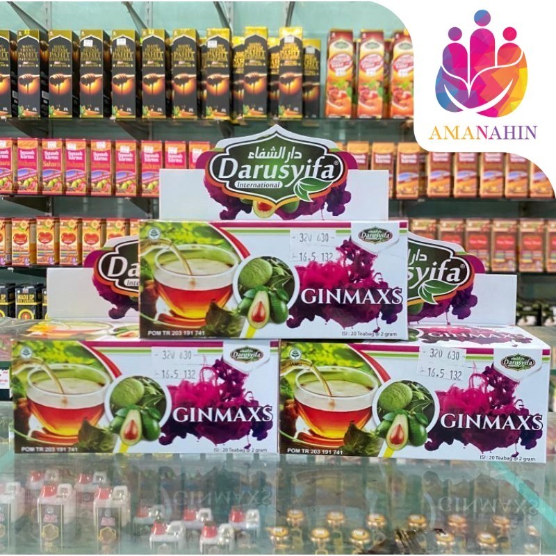 

TEH CELUP GINMAXS DARUSYIFA / TEH CELUP BATU GINJAL D GIN DAUN SUKUN PLUS ALPUKAT ISI 20Sachet / 100% BAHAN ALAMI UHJ