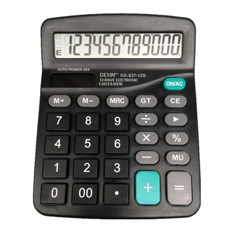 

12-Digit Large LCD Display Calculator Standard Function Calculator with Solar & Battery Dual Power for Home Basic Desktop Office