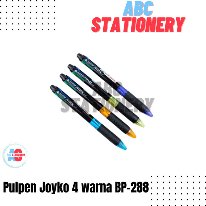 

promo ✨ -Pulpen Joyko 4 rna BP-288 (1 pak isi 12 pcs)