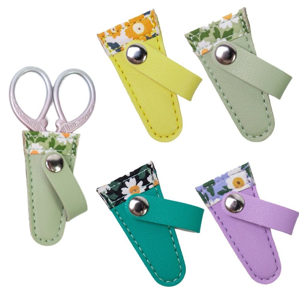 

Embroidery Scissors Sheath PU Leather Scissors Protective Cases Dead Skin Tweezers Cap Household Sewing Tools