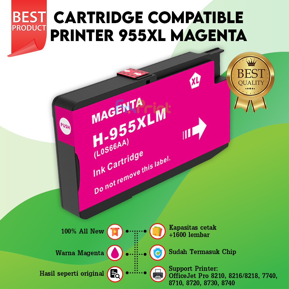 Cartridge Tinta Comp 955XL 955 XL Compatible 7720 7740 8210 8740 8720