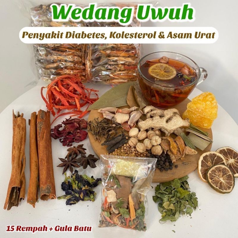 

Wedang Uwuh Untuk Diabetes, Kolesterol, Asam Urat, Extra Daun Kelor Rempah Herbal