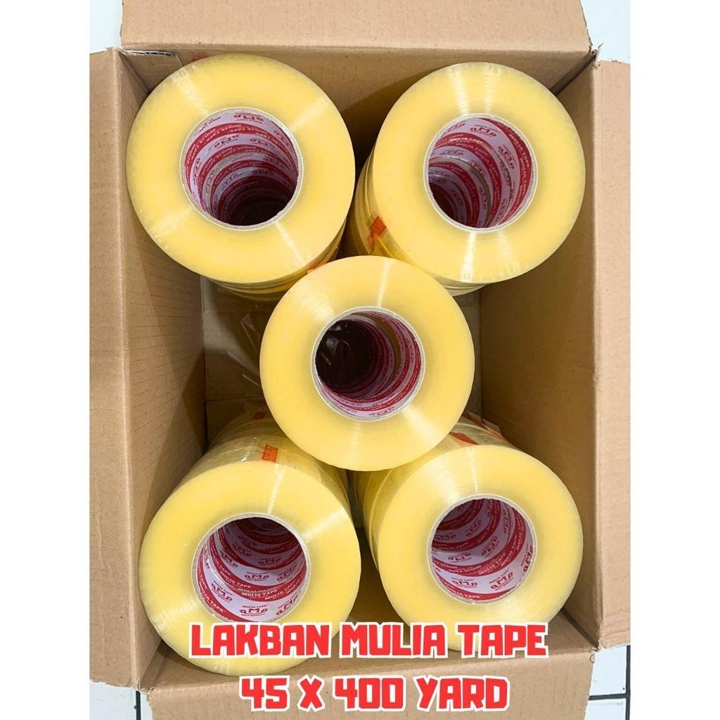 

Lakban Mulia Tape Ukuran 45 X 400 Yard Kemasan 1 Roll