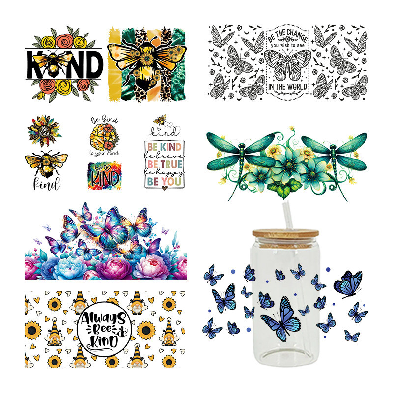 

3D UV DTF Transfers Stickers 16oz Cup Wraps Animal Insects Printed For DIY Glass Ceramic Metal Leather Etc. D14769